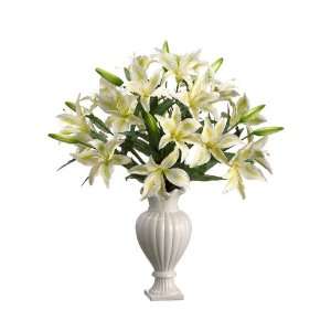  27hx24wx24l Lillies in Vase Cream