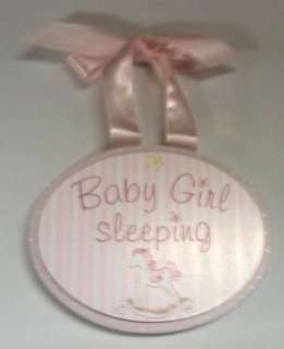 Baby Sleeping Baby Girl Door Hanger Sign NWT  