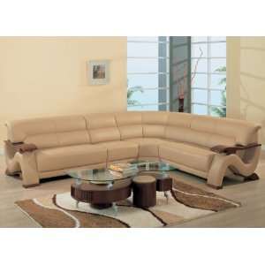  Modern Beige Sectional Sofa Set