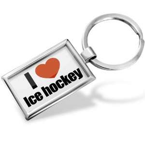  Keychain I Love Ice hockey   Hand Made, Key chain ring 