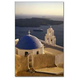  Santorini Church Greek Mini Poster Print by  