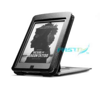 PREMIUM BLACK PU LEATHER FLIP CASE COVER FOR KINDLE TOUCH WITH SLIM 