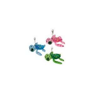  TURTLES (Set of 3 w/ Metal Clips   6 inch) Blue, Green & Pink: Toys