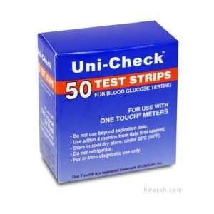  Uni Check Diabetic Test Strips   50 Strips Health 