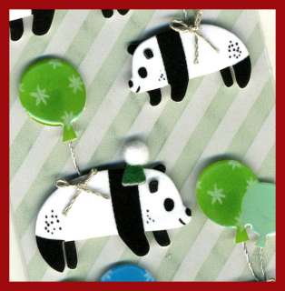 Very Cute flying panda balloon 3D Sticker  