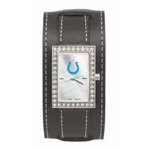   Colts Starlette Wide Black Leather Watch: Sports & Outdoors