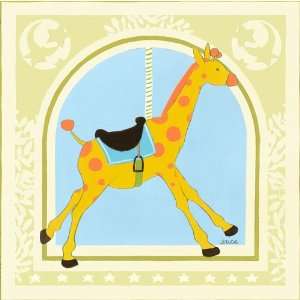  Giraffe Carousel Canvas Reproduction