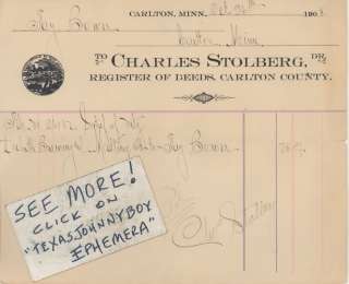 1908 CARLTON MINNESOTA DULUTH BREWING BEER CH STOLBERG  