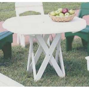   Blue Uwharrie Harvest Round Picnic Table: Furniture & Decor
