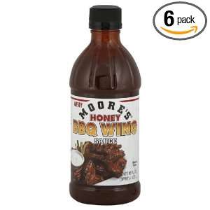 Moore?s Sauce, Honey BBQ Wing, 16 Ounce (Pack of 6)  
