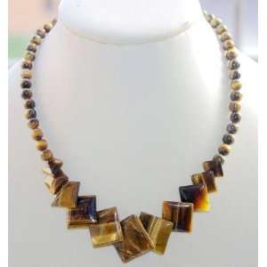 PROTECTION AFRICAN ROAR NATURAL TIGERS EYE BEAD PENDANT NECKLACE 17 