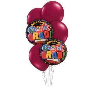  Graduation Balloon Bouquet   Burgundy   Package of 6 Toys 