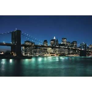 HUGE LAMINATED / ENCAPSULATED New York 2007 Blue Silberman Cityscape 