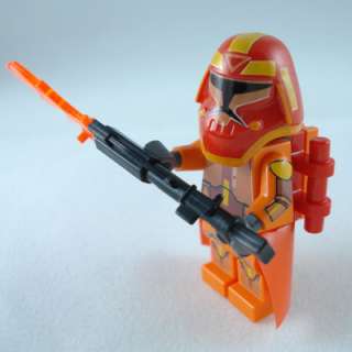 LEGO StarWars Flame Thrower Clone Trooper mini figure with flame 