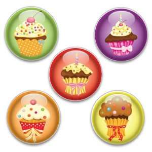    Decorative Magnets or Push Pins 5 Big Cupcakes: Kitchen & Dining