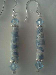 Blue Gingham Vera Bradley recycle earrings jewelry  