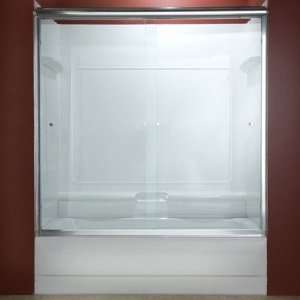   .434.213 Euro Frameless By Pass Tub Doors with Bistro Glass, Silver