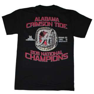 Alabama 2011 BCS National Champions T Shirts   UA National Champs Ring 