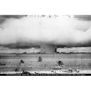  Black Wood Framed Poster   Bikini Island 1946 Atomic Bomb 