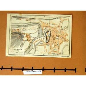 MAP 1906 LOURDES FRANCE PLAN CHATEAU CAVE DE PAU:  Home 