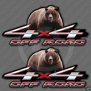 Grizzly Bear 4x4 Truck Sticker Hunting Decal  