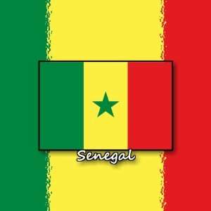    Pack of 12 6cm Square Stickers Flag Design Senegal
