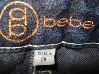 BEBE Rhinestone Back Pockets Jeans Size 29 X 34 Long  