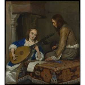   inches   A Woman Playing the Theorbo Lute:  Home & Kitchen