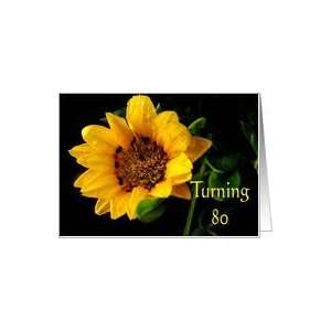  80th Birthday, yellow Gazania Card Toys & Games