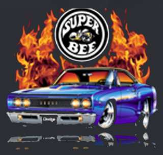 Mopar Muscle Car   68 69 Dodge Super Bee Flamed T Shirt  