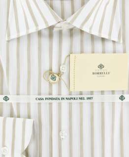 New $425 Borrelli Beige Shirt 15.75/40  