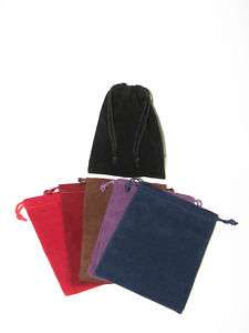 VELOUR Gift Bag Jewelry Pouches 4 x 5.5 Multi Color  