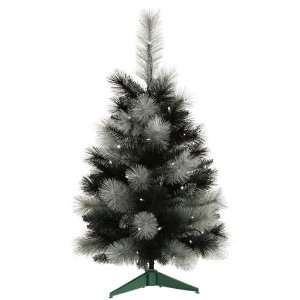  3 Pre Lit Black Ash Artificial Christmas Tree   Clear 