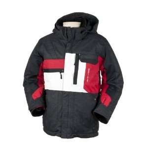  Obermeyer Hixcy Jacket Black Denim/Red/White Sports 