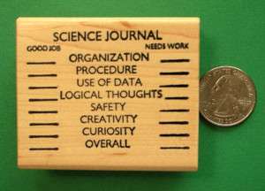 SCIENCE JOURNAL, Teachers Wood Mounted Rubber Stamp  