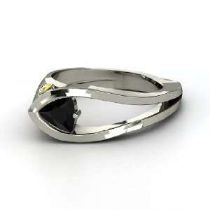  Trio Profile Ring, Trillion Black Onyx Sterling Silver 