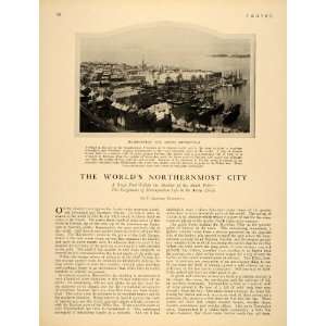  1923 Article Hammerfest City Norway Harbor Port Fishing 