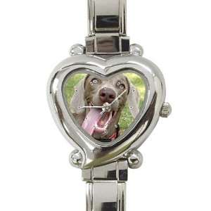  Weimaraner 10 Heart Shaped Italian Charm Watch L0635 