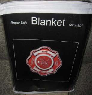   Fleece Throw Blanket Gift Firefighter Badge Fire Department  