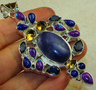 BERTRANDITE SODALITE CITRINE IOLITE  PURPLE TURQUOISE.925 Sterling 