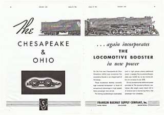 1936 Franklin Ad C&O Chesapeake & Ohio Railway #600 4 8 4 Type 