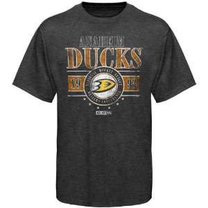 CCM Anaheim Ducks Roundhouse Kick Heathered T Shirt   Black (Small)