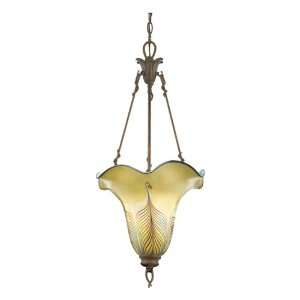  Quoizel Paloma w/ Curled Feather Glass 1 Lt Pendant