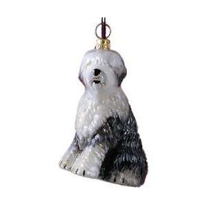  Blown Glass Old English Sheepdog Christmas Ornament: Home 