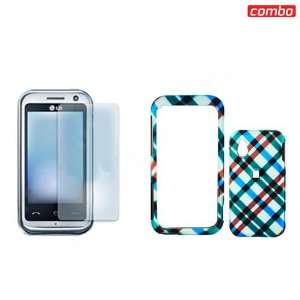  LG Arena GT950 Combo Blue Plaid Protective Case Faceplate 