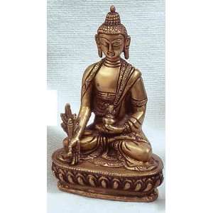 Sitting Medicine Buddha 6   Detailed Brass Statue   Individually Made 