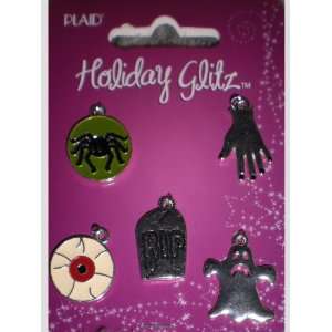  Plaid Holiday Glitz Ghost Halloween Charms Arts, Crafts & Sewing