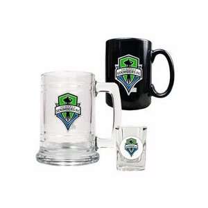  Seattle Sounders FC MLS 15Oz Ceramic Mug & 2Oz Shot Glass 