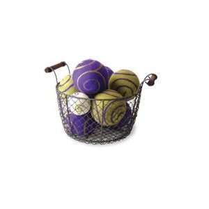  BoHo Bocce with Small Wire Mesh Basket: Sports & Outdoors