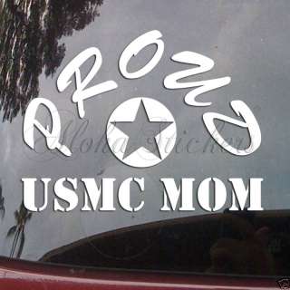 PROUD USMC MOM Vinyl Decal Marine Corps Sticker ML60  